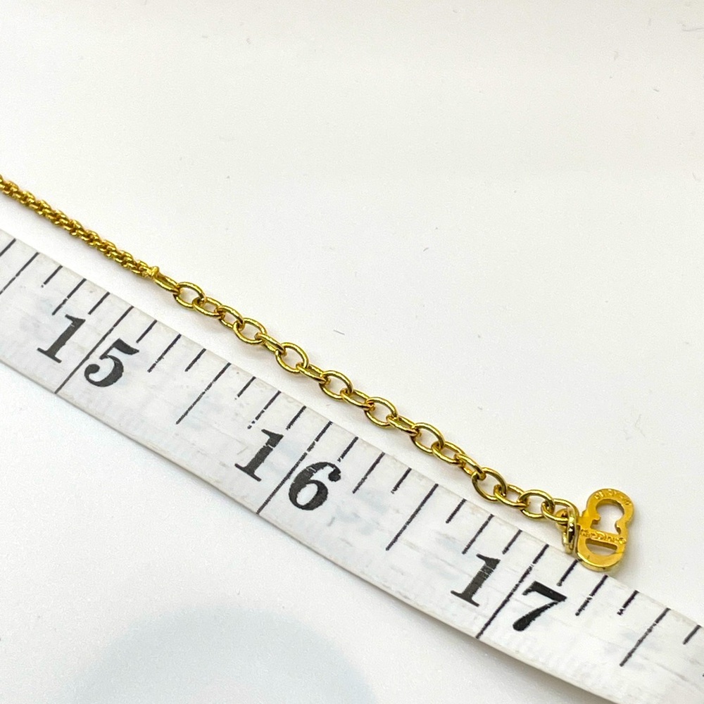 Christian Dior Vintage Oval Gold with Black Enamel Pendant Necklace - Picture 9 of 10